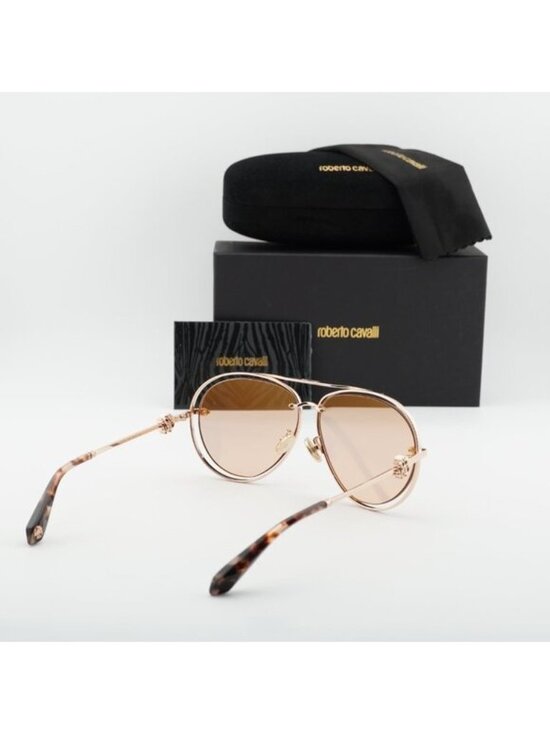 Roberto Cavalli SRC032M 8FCG Aviator Sunglasses - Gold/Orange main image 6